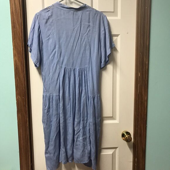 Raya Sun Women Blue Dress M Used Has Pockets - Picture 5 of 6